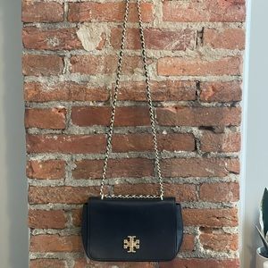 Tory Burch Black Mercer Adjustable Shoulder/Crossbody Bag, Pebbled Leather